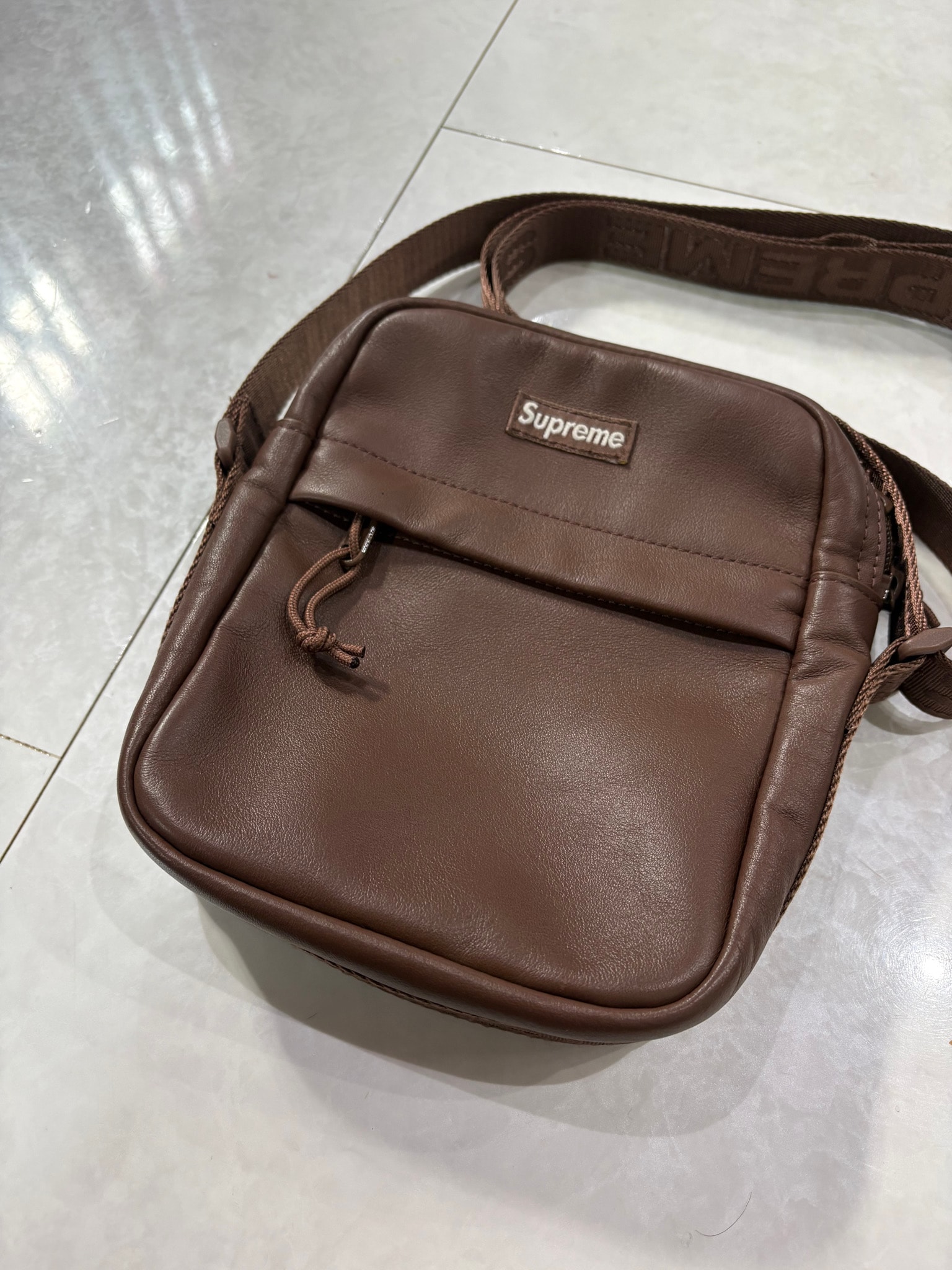 Supreme Leather Shoulder Bag "Brown" (24FW)