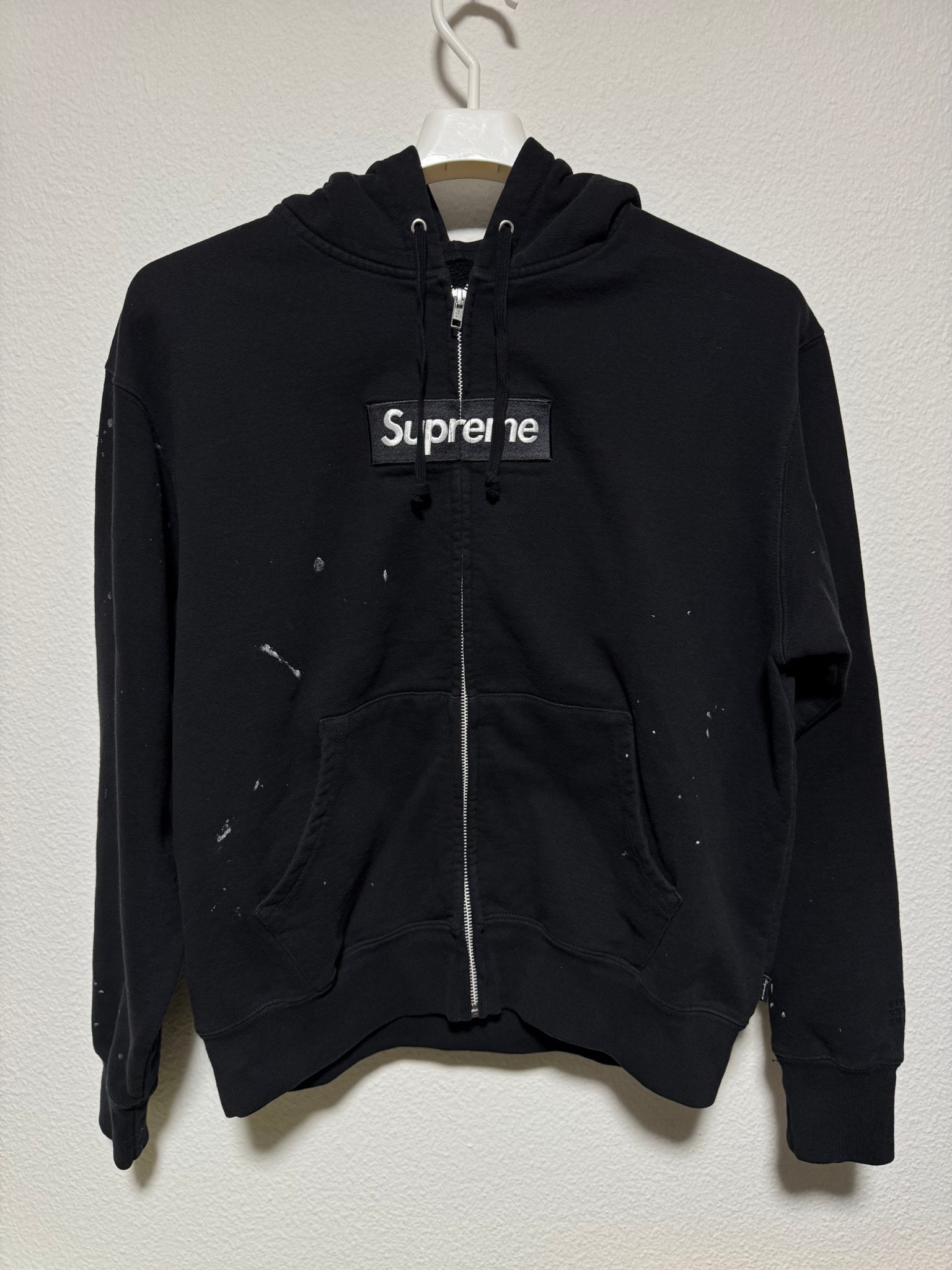 Supreme x MM6 Maison Margiela Box Logo Zip Up Hooded Sweatshirt "Black"