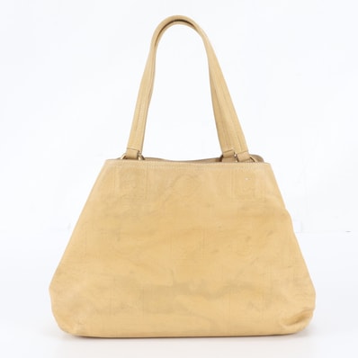 ■美品 プラダ トライアングルロゴトート バッグ レザー