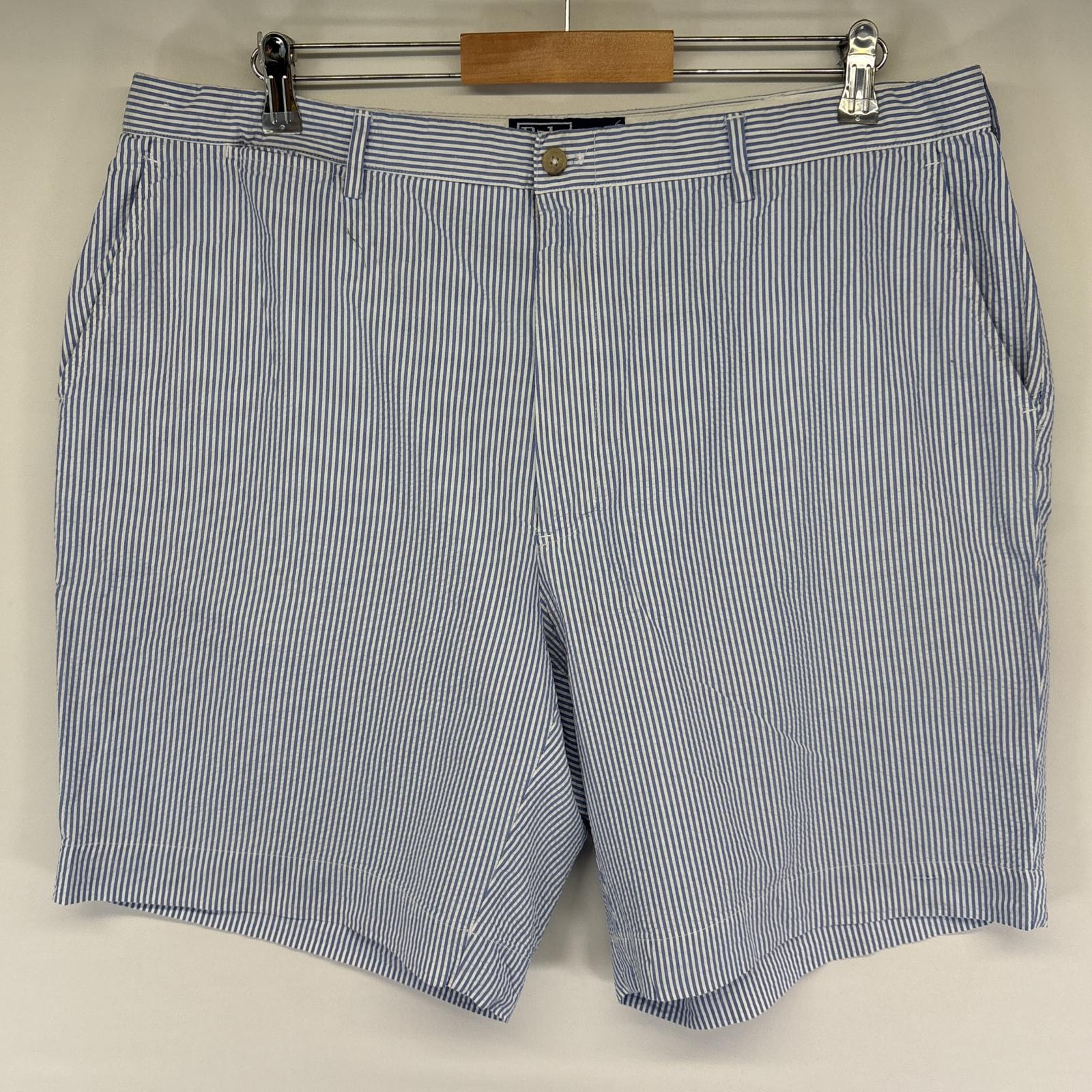 古着 ポロバイラルフローレン Polo by Ralph Lauren ショートパンツ ストライプ サッカー 半ズボン ハーフパンツ w40 ブルー メンズ
