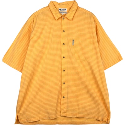 古着 90~00年代 コロンビア Columbia ボーダー柄 半袖 コットンシャツ ボックスシャツ メンズXL相当/rab182185