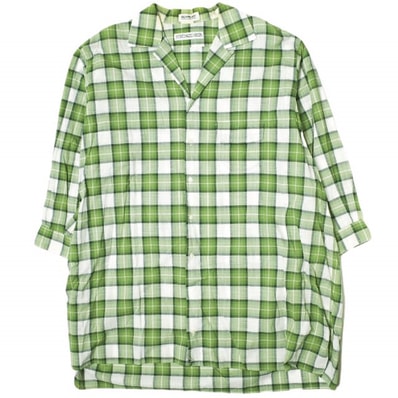 INDIVIDUALIZED SHIRTS x BEAMS BOY インディビジュアライズドシャツ ビームスボーイ 別注 アメリカ製 チェックワイドワンピース ONE SIZE グリーン 長袖 シャツ 開襟 トップス g20366