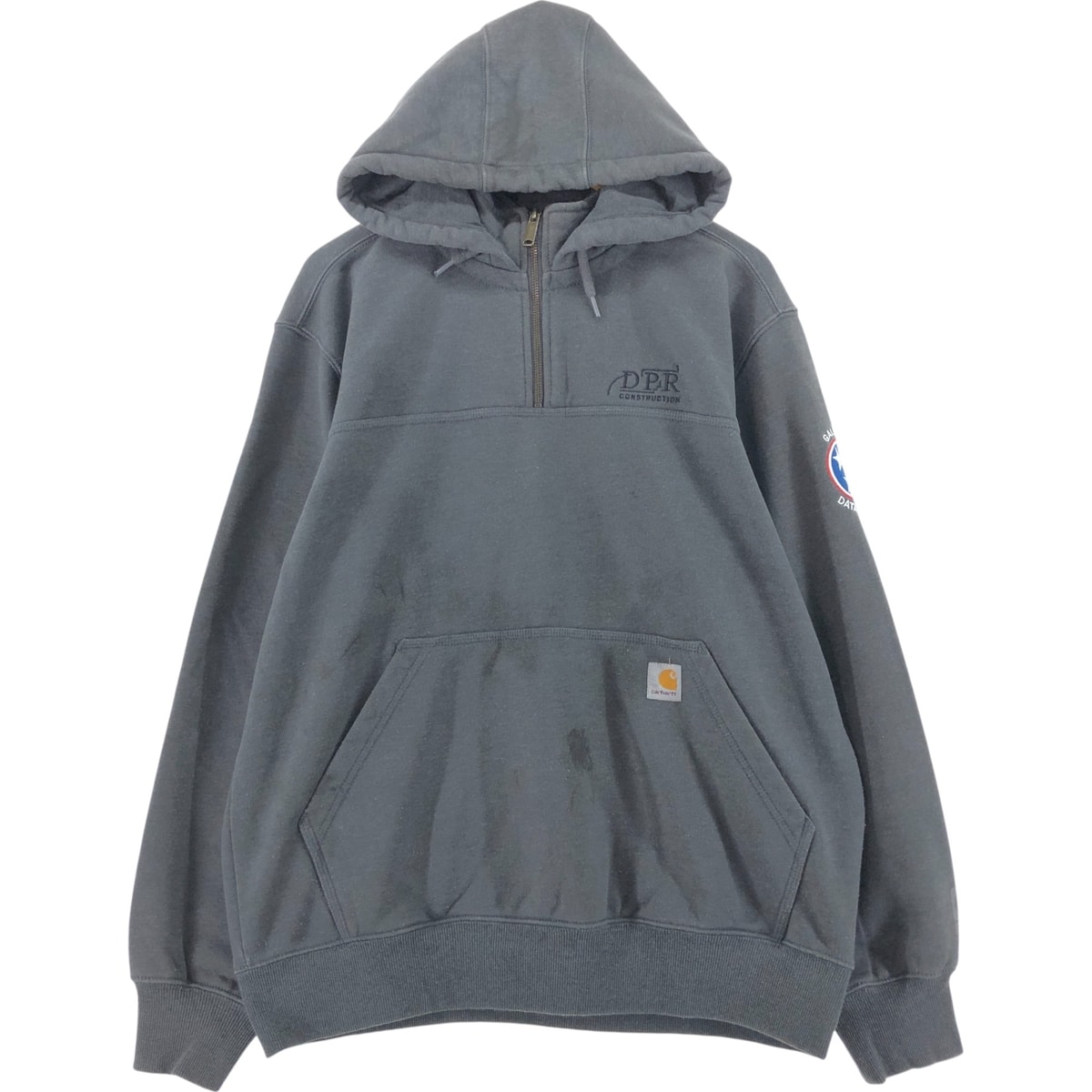 古着 カーハート Carhartt ORIGINAL FIT ハーフジップ アドバタイジング スウェットプルオーバーパーカー ベトナム製 メンズL相当/eaa531181 【中古】 【250405】/eaa531181