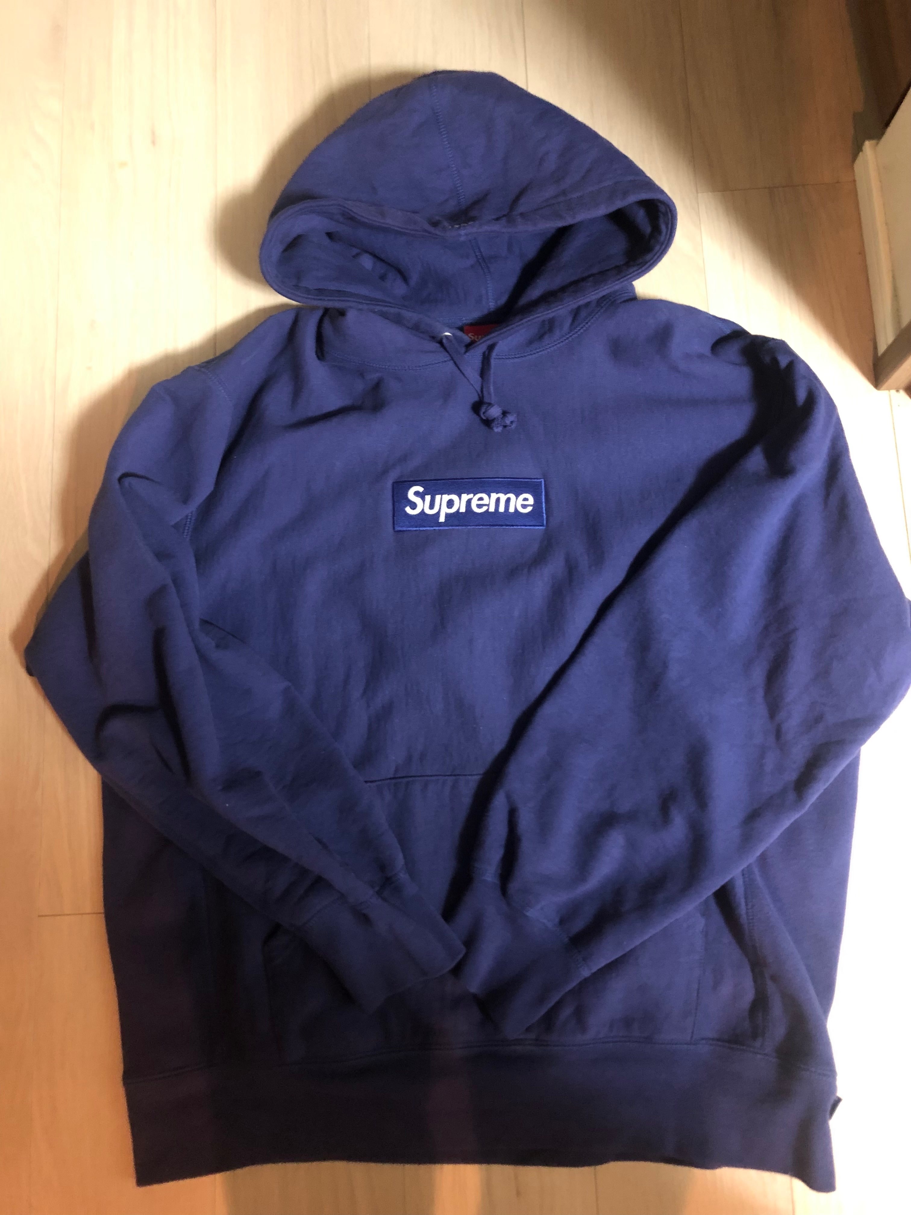 Supreme Box Logo Hooded Sweatshirt "Washed Navy" (21FW)