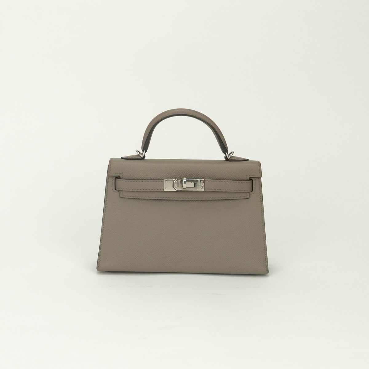 エルメス HERMES ミニケリー2 ケリー20 バッグ トートバッグ ショルダーバッグ エプソン グリアスファルト Gris Asphalte グレー Gray シルバー金具 ハンドバッグ 2way 外縫い 新型金具 V字金具