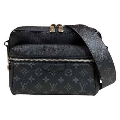 ルイヴィトン アウトドアメッセンジャーPM タイガラマ ショルダーバッグ タイガレザー M30233 ブラック メンズ LOUIS VUITTON 中古