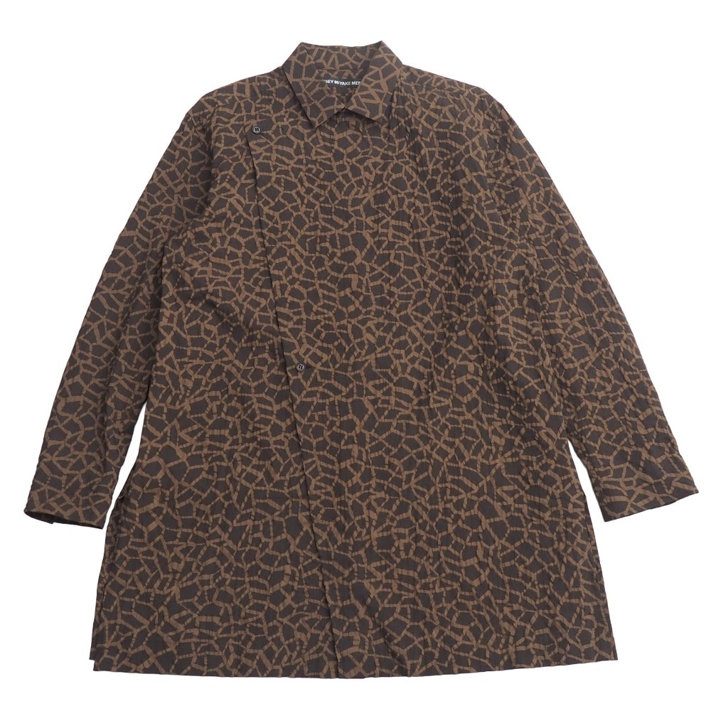 ■美品■ISSEY MIYAKE MEN イッセイミヤケ メン 長袖シャツ サイズ2 シワ加工 変形 ロングシャツ ブランド古着【中古】20260729/RB0263