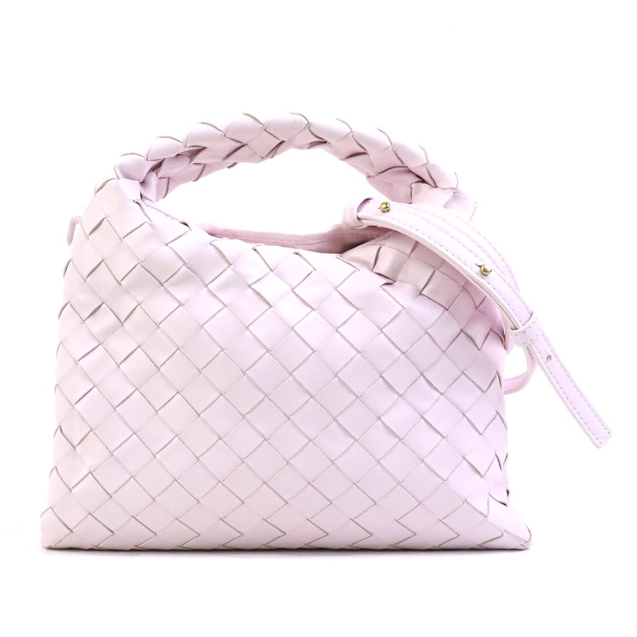 ボッテガヴェネタ BOTTEGAVENETA ハンドバッグ ショルダーバッグ イントレチャート ミニ ホップ レザー ライトピンク レディース【中古】 e61564k