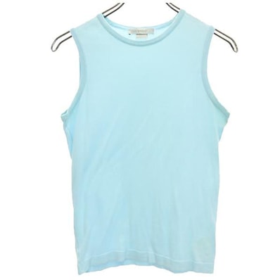 JOHN SMEDLEY ジョンスメドレー ノースリーブ ニット カットソー S ブルー系
