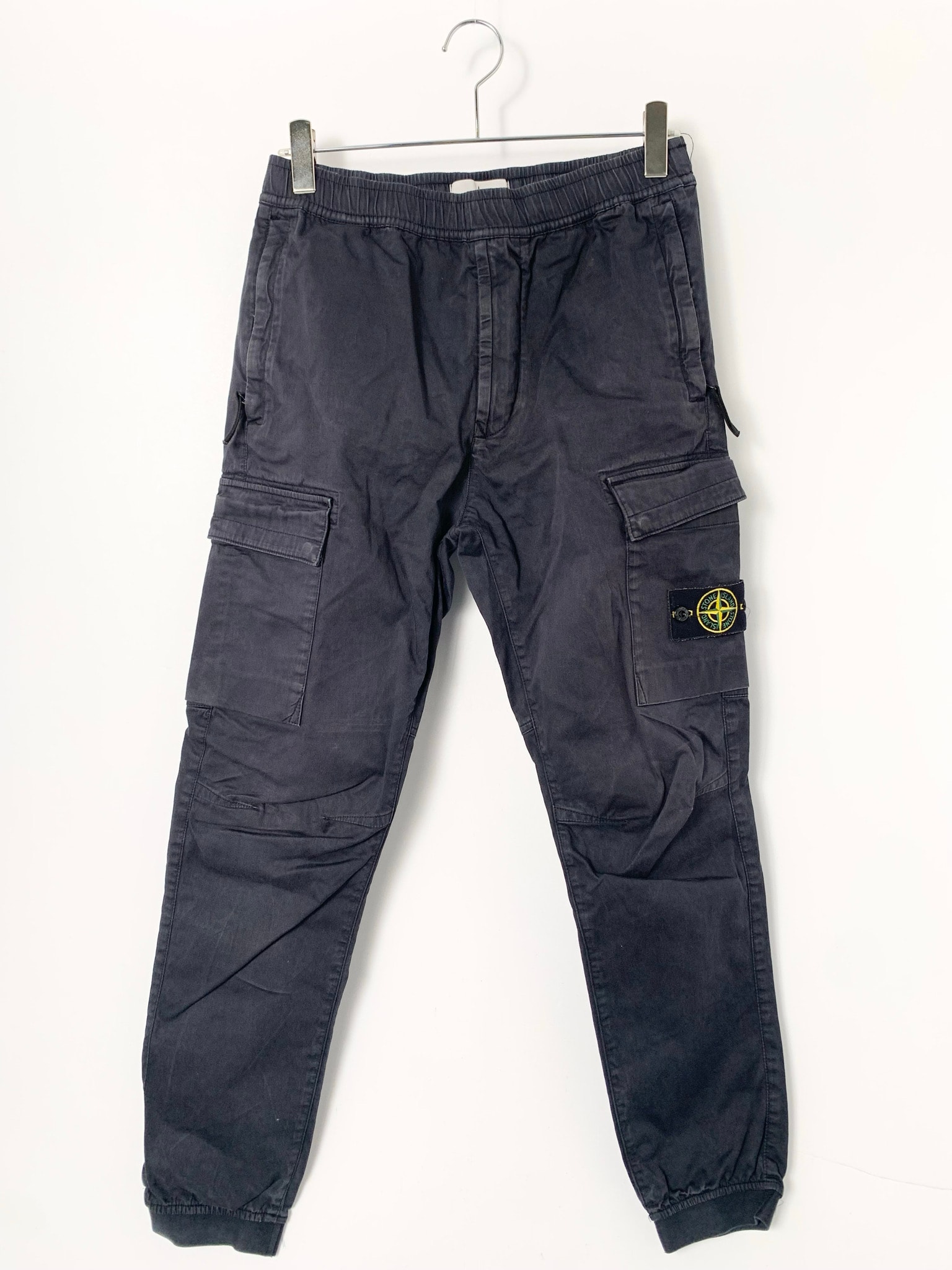 Stone Island Stretch Cotton Wool Satin Cargo Pants "Black"