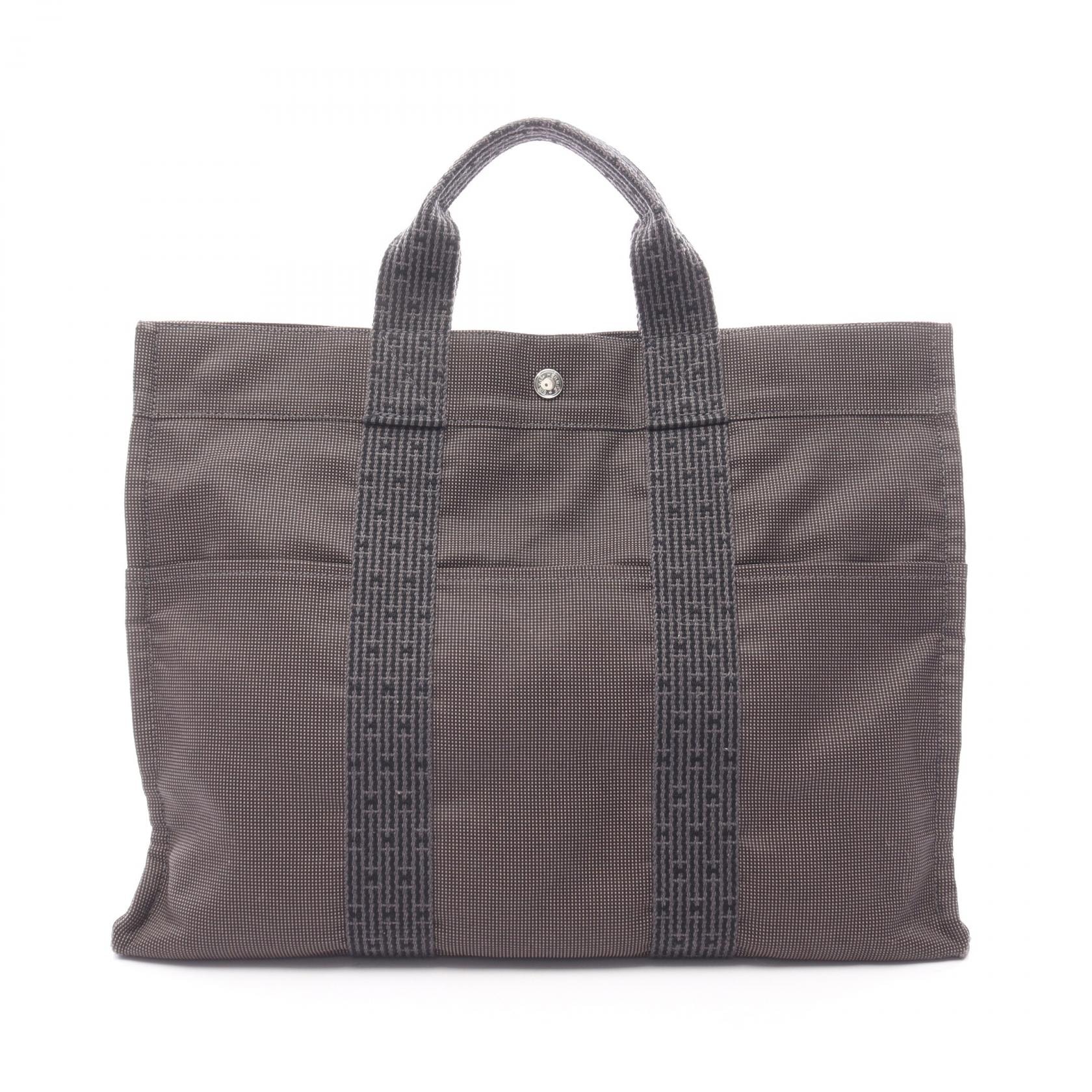 エルメス HERMES エールラインMM トートバッグ バッグ キャンバス ナイロンキャンバス メンズ レディース グレー系 100951M 【中古】