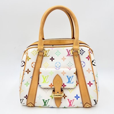 LOUIS VUITTON(ルイ・ヴィトン)プリシラ ヴィンテージ ハンドバッグ モノグラムマルチカラー ホワイト レザー ゴールドトーン金具 レディース M40096