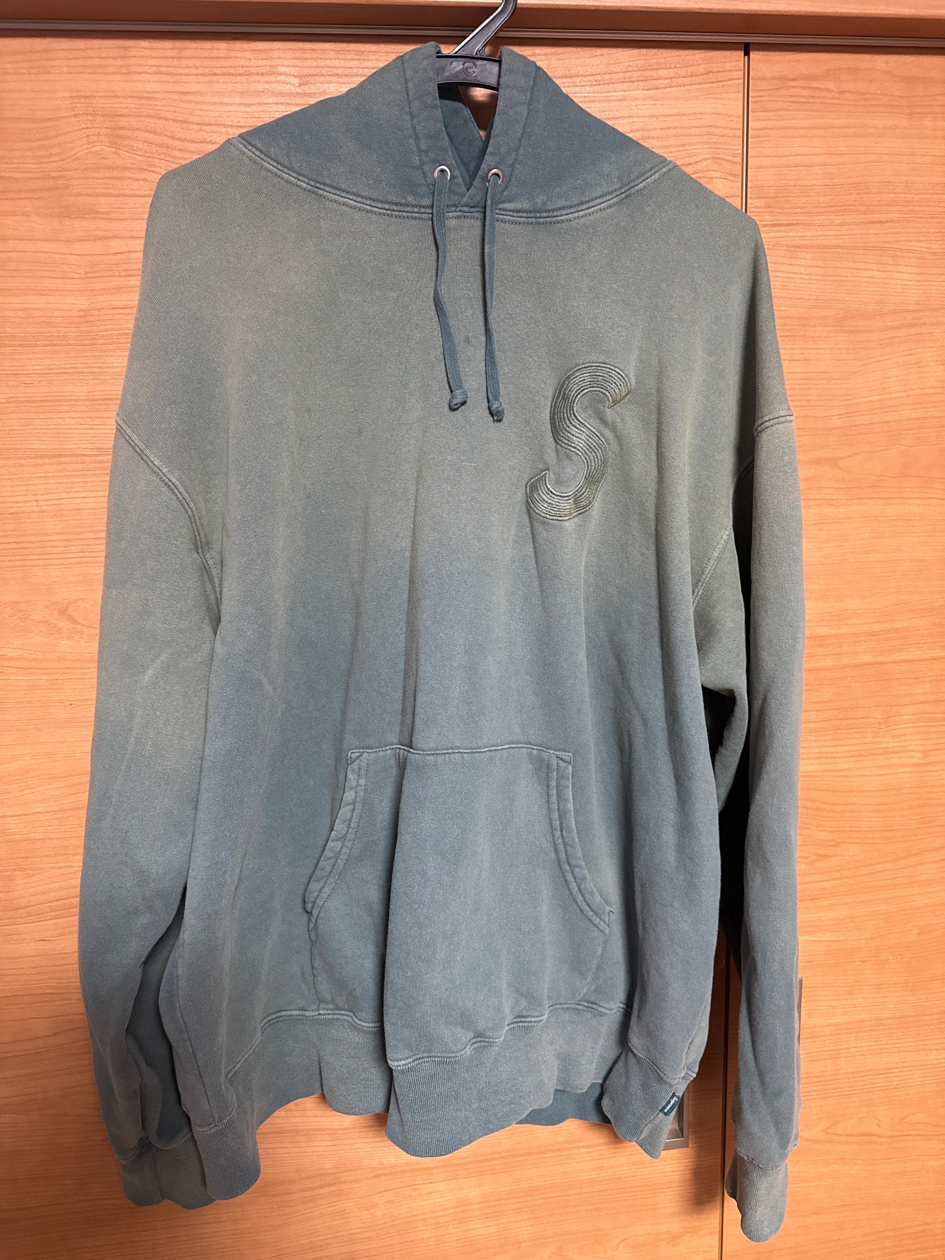 Supreme Overdyed S Logo Hooded Sweatshirt "Teal"