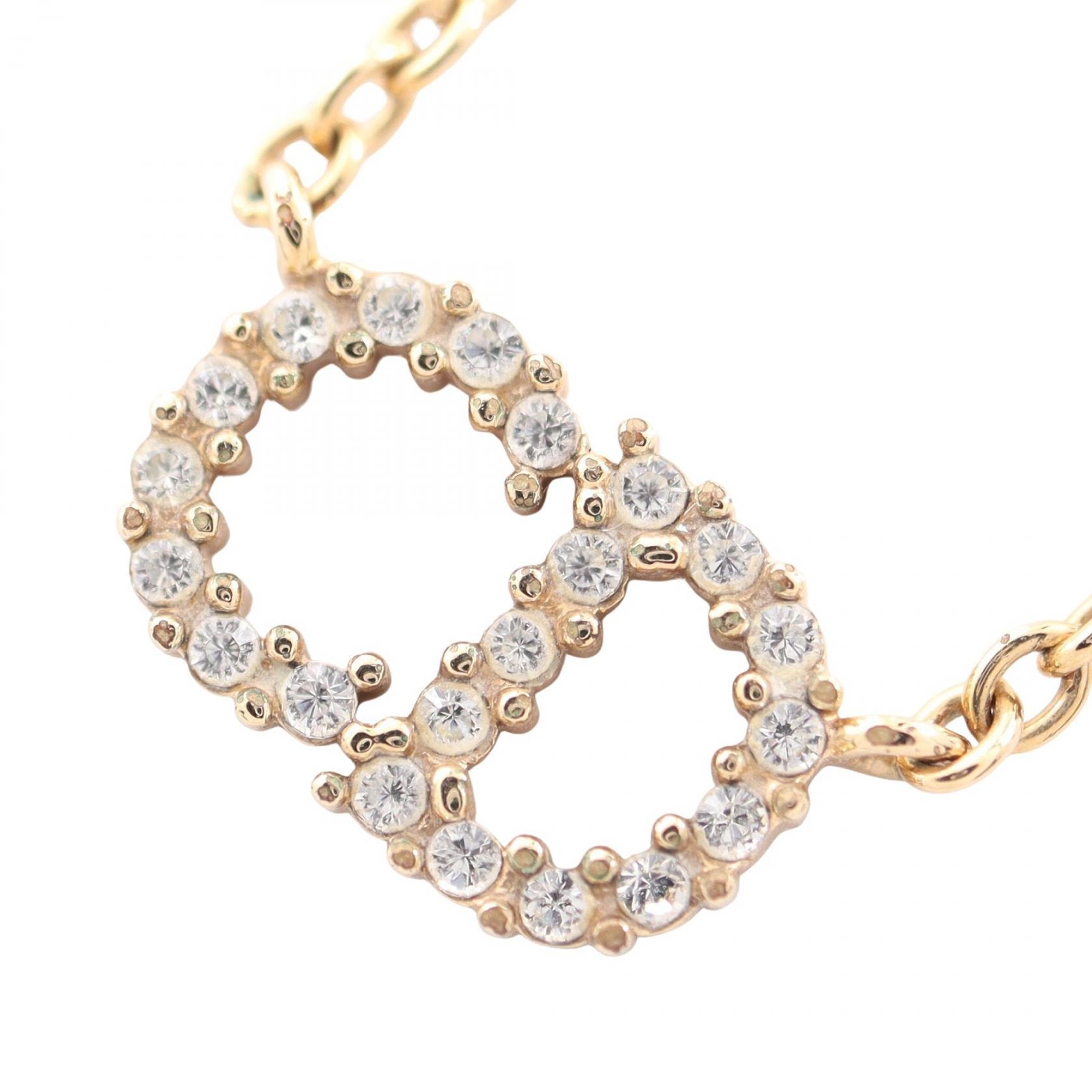 ディオール Dior Clair D Lune ネックレス ジュエリー GP(ゴールドメッキ) ラインストーン レディース ゴールド系 / クリア系 【中古】