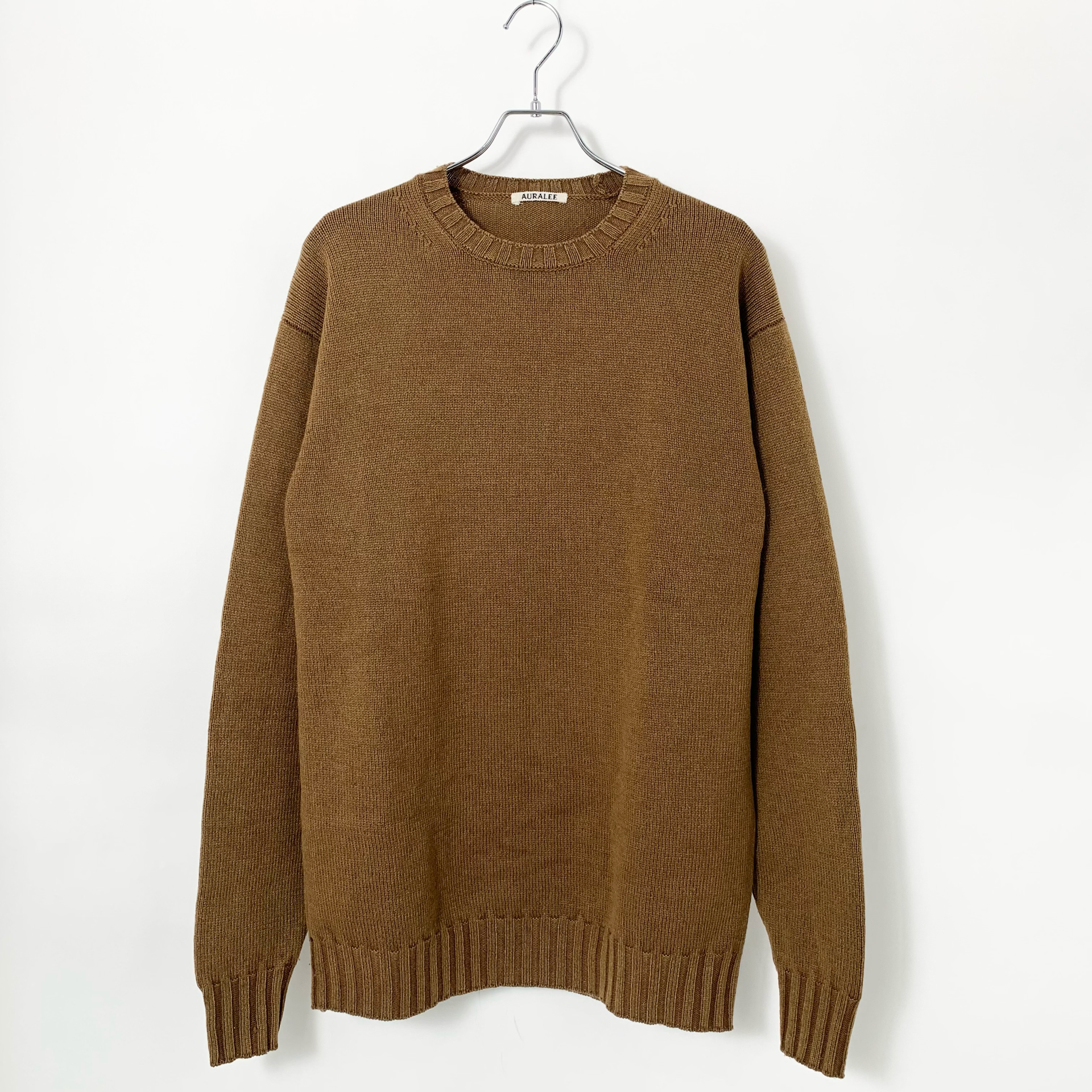AURALEE Washed French Merino Knit P/O "Brown"