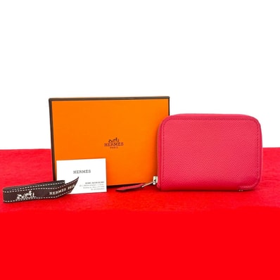 HERMES エルメス アザップ シルクイン コンパクト レザー コインケース ピンク
87461
