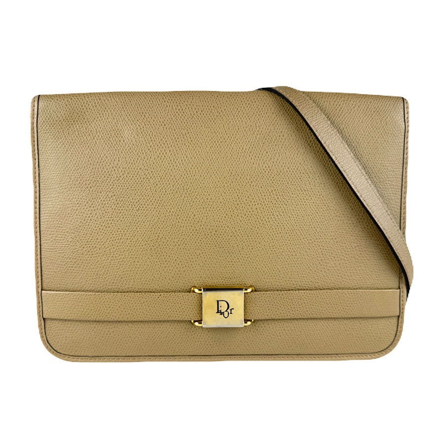 クリスチャンディオール Christian Dior ショルダーバッグ レザー/PVC ベージュ ゴールド レディース【中古】 z8333