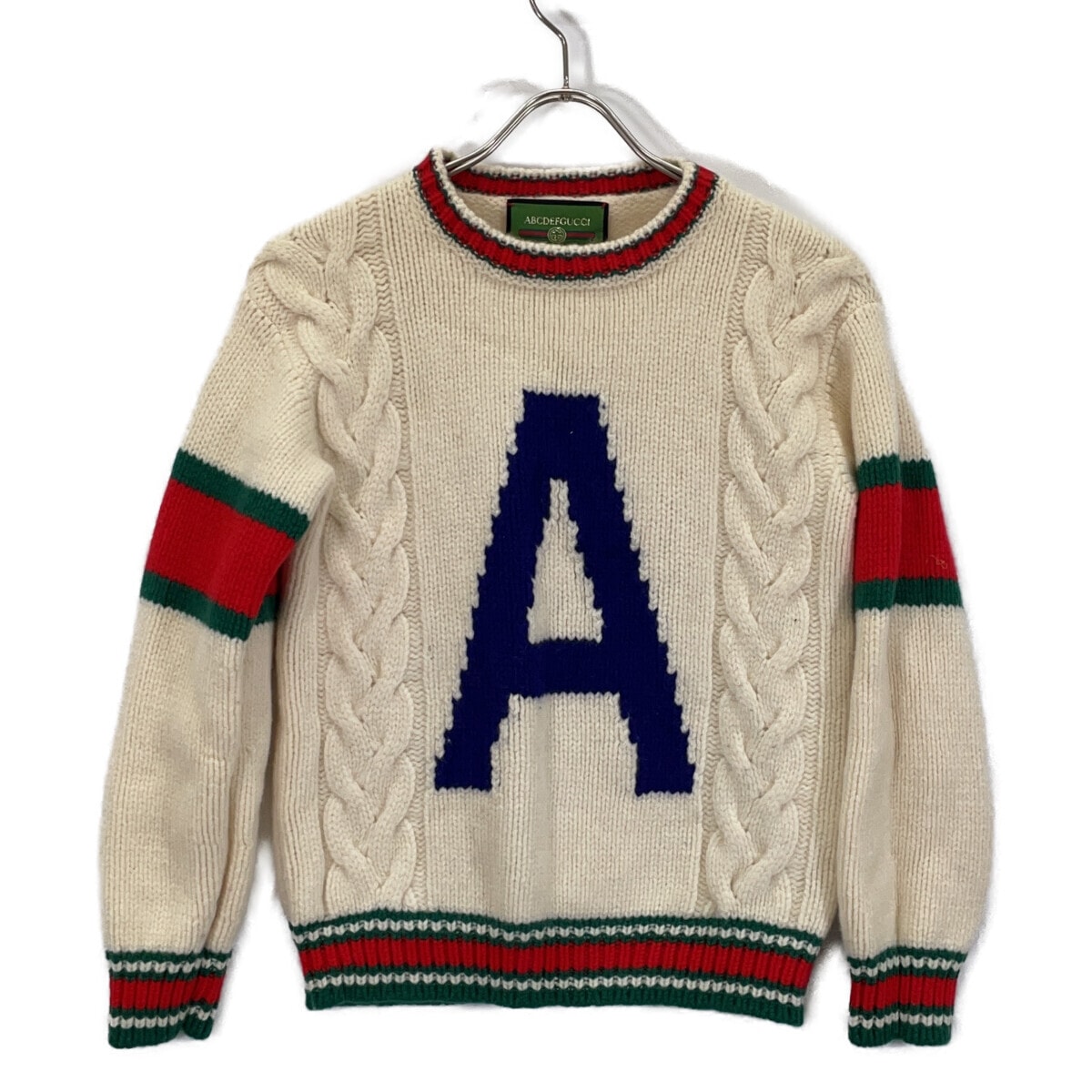 グッチ ABCDEFGUCCI 537540 アイボリー シェリーライン A ロゴ ニットセーター XXS