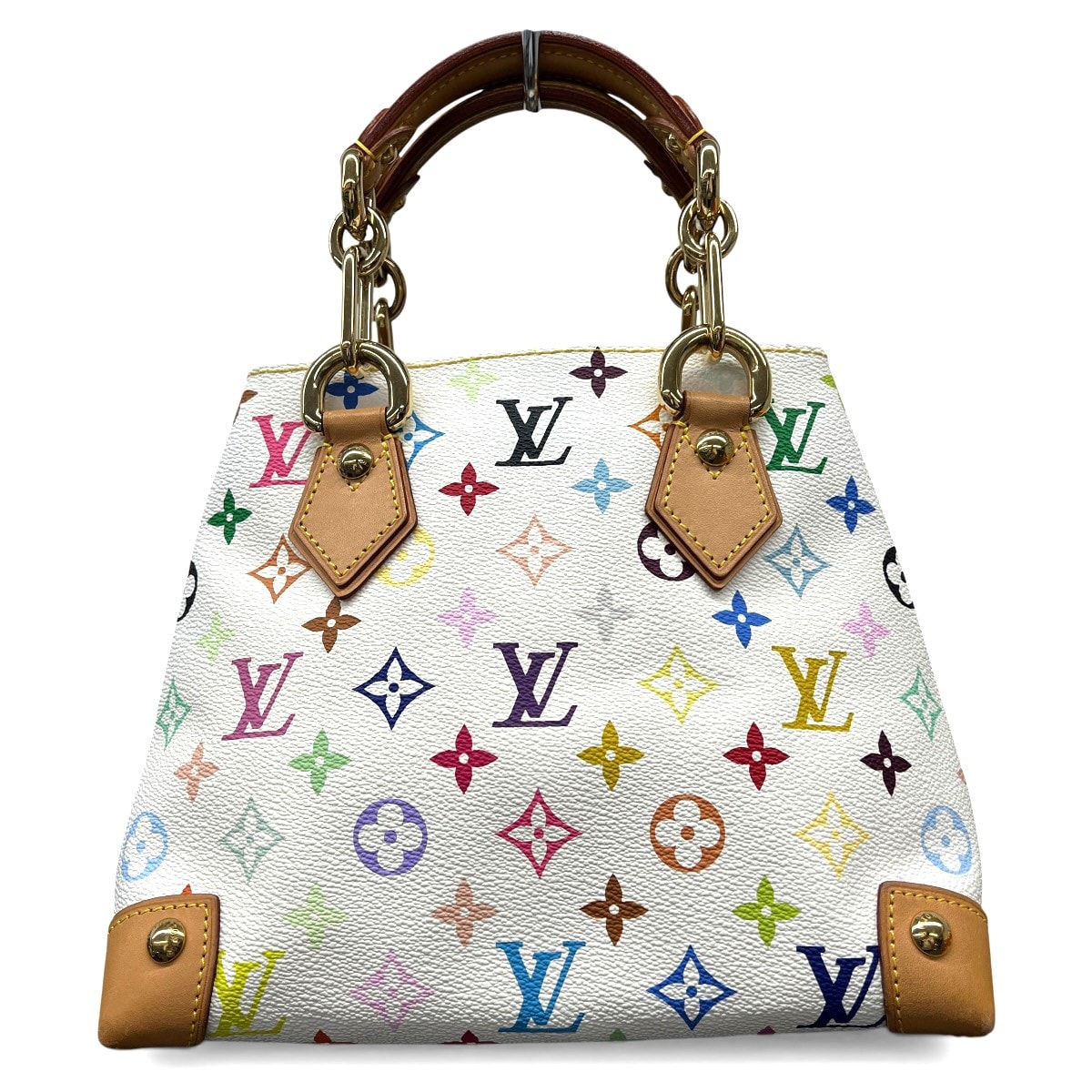 LOUIS VUITTON 美品 ルイヴィトン オードラ モノグラムマルチカラー ブロン チェーン ハンドバッグ M40047 PVC レザー TH1015 ホワイト 村上隆 Y2K ヴィンテージ LV ヴィトン ABランク 中古 鑑定済 ヴィトンバッグ