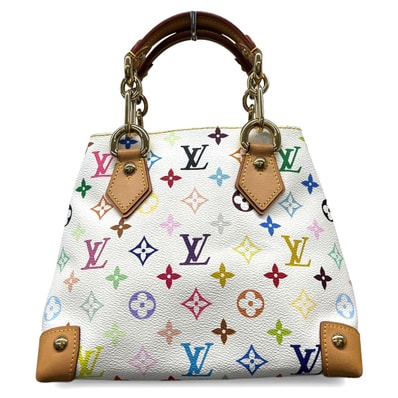 LOUIS VUITTON 美品 ルイヴィトン オードラ モノグラムマルチカラー ブロン チェーン ハンドバッグ M40047 PVC レザー TH1015 ホワイト 村上隆 Y2K ヴィンテージ LV ヴィトン ABランク 中古 鑑定済 ヴィトンバッグ
