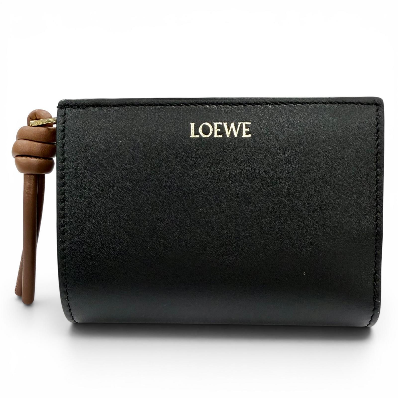 美品 ロエベ 二つ折り財布 ノット コンパクトウォレット CEM1NCWX01