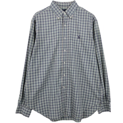 古着 ラルフローレン Ralph Lauren CLASSIC FIT クラシックフィット 長袖 ボタンダウンチェックシャツ メンズL相当/eaa662051