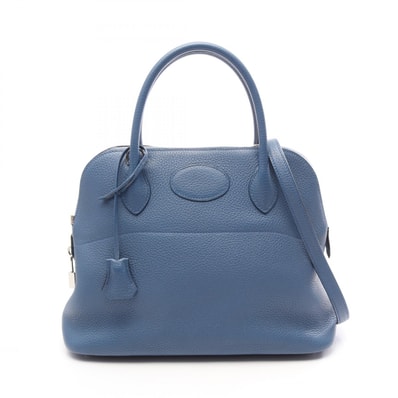 エルメス HERMES ボリード31 2WAY ハンドバッグ バッグ レザー トリヨンクレマンス トリヨンクレマンス ブルーアガット A刻印(2017年製造) レディース ブルー系 【中古】