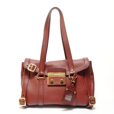 プラダ PRADA トートバッグ レザー ショルダーバッグ【中古】