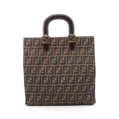 フェンディ FENDI ズッカ トートバッグ バッグ キャンバス レザー レディース ブラウン系 / ブラック系 【中古】
