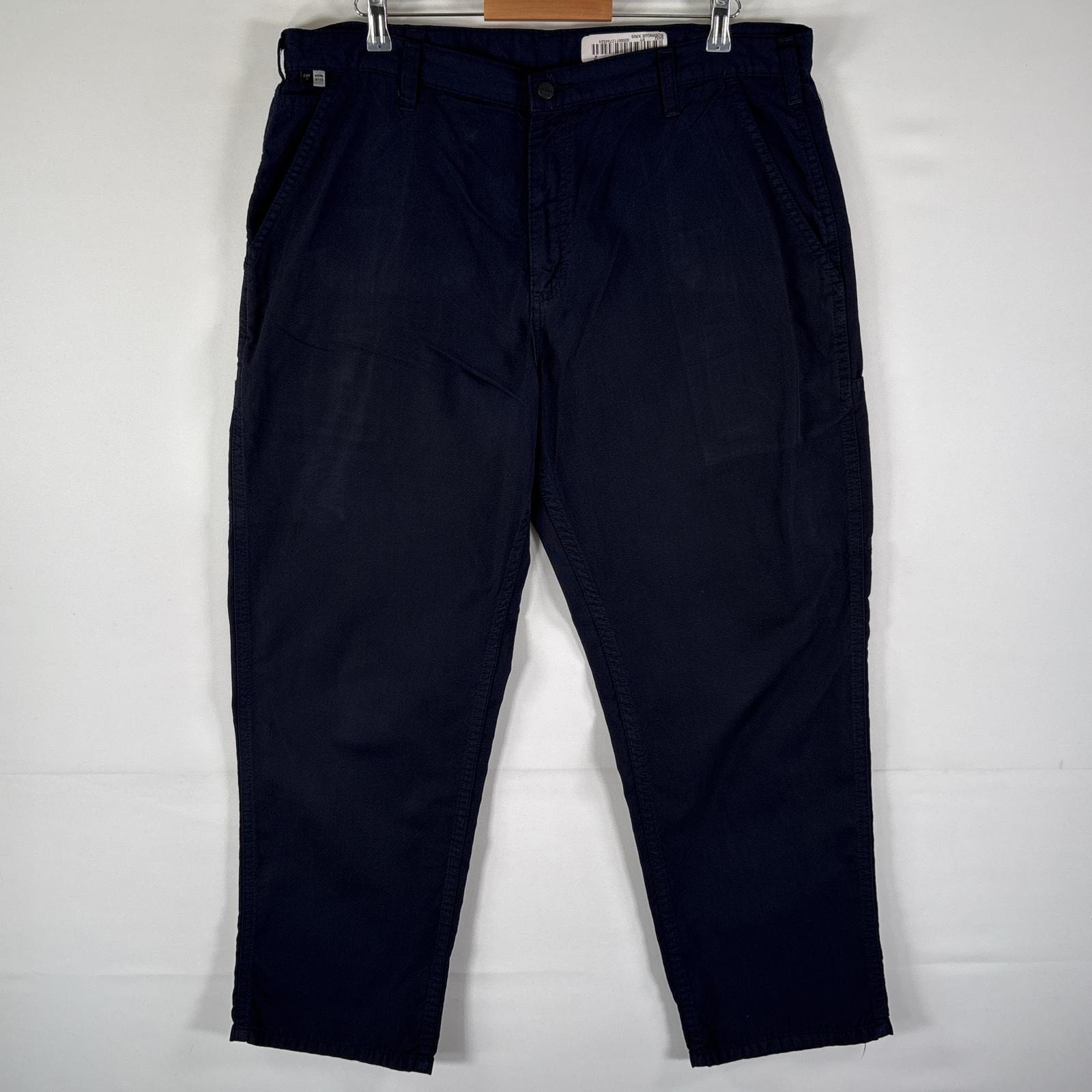 古着 カーハート Carhartt ワークパンツ ペインター ワンポイントロゴ FR 作業着 ジップ w40 L30  ネイビー メンズ