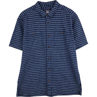 古着 パタゴニア Patagonia 53138SP14 チェック柄 半袖 ヘンプ×オーガニックコットンシャツ メンズL相当/eaa625554