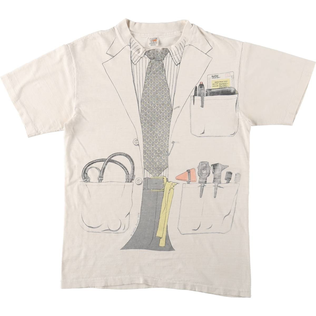 古着 70年代 ヘインズ Hanes 三角タグ BEEFY-T だまし絵Tシャツ USA製 メンズM相当 ヴィンテージ/eaa665681