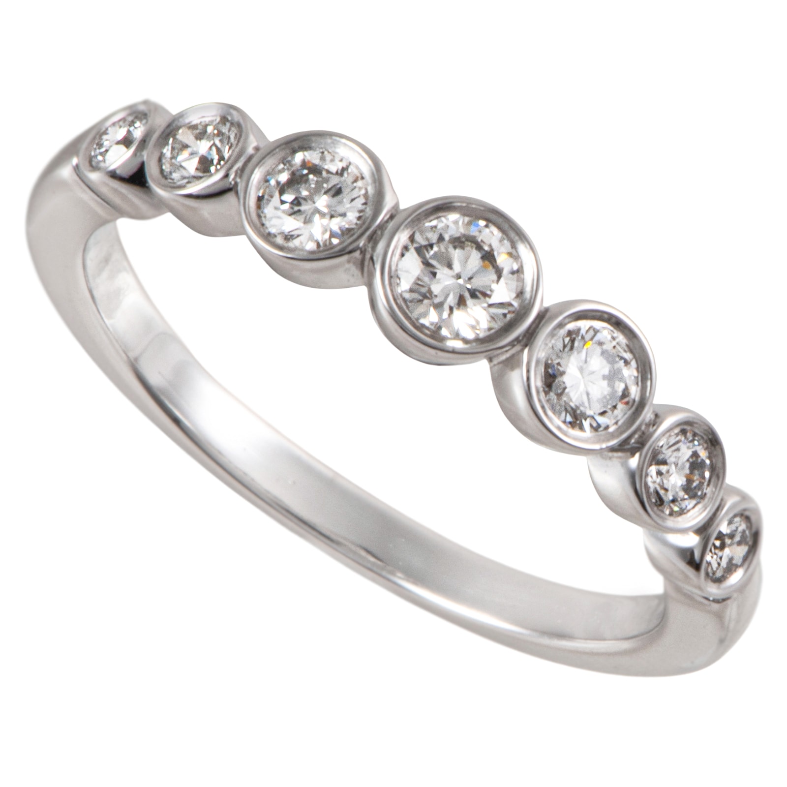 TIFFANY&Co. ティファニー ジャズ グラジュエイテッド リング 指輪 12号 Pt950 ダイヤモンド シルバー【中古】