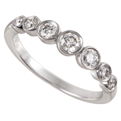 TIFFANY&Co. ティファニー ジャズ グラジュエイテッド リング 指輪 12号 Pt950 ダイヤモンド シルバー【中古】