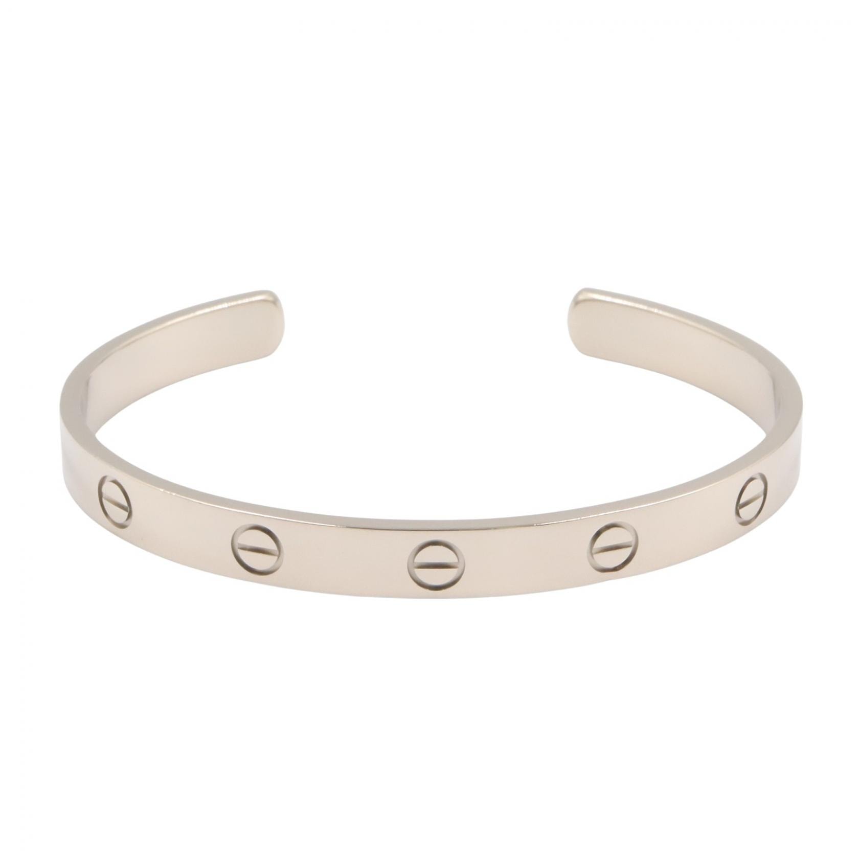 カルティエ CARTIER ラブオープン バングル バングル アクセサリー K18WG(ホワイトゴールド) レディース シルバー系 【中古】