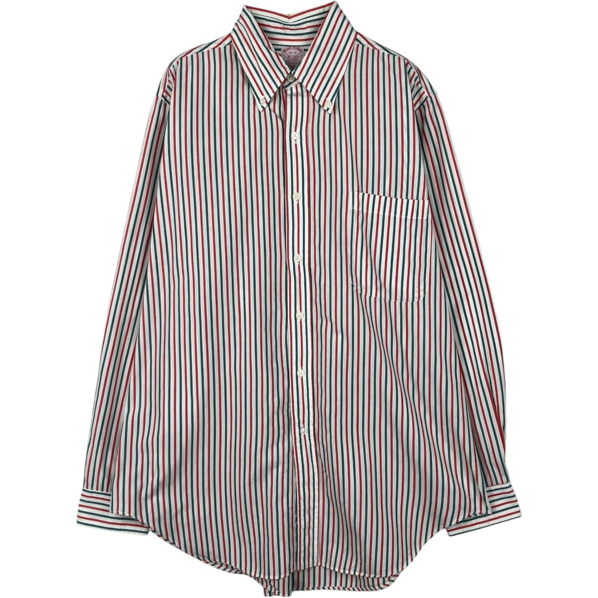 古着 80~90年代 ブルックスブラザーズ Brooks Brothers Est.1818 長袖 ボタンダウンストライプシャツ USA製 メンズL相当 ヴィンテージ/eaa652154