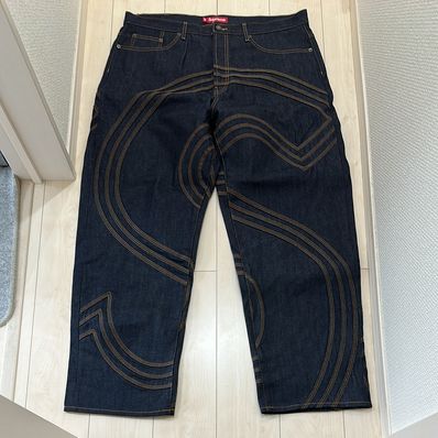 Supreme S Logo Rigid Baggy Jean "Rigid Indigo"