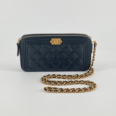 CHANEL(シャネル) ボーイシャネル チェーンウォレット 22番台 A84069 ショルダーバッグ ブラック