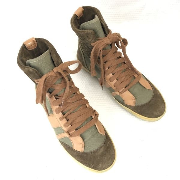 スペイン製★クロエ/Chloe★ショートブーツ【37.5/23.5-24.0程度/カーキ系/KHAKI】ハイカットスニーカー/sneakers/Shoes/trainers◆bQ-299