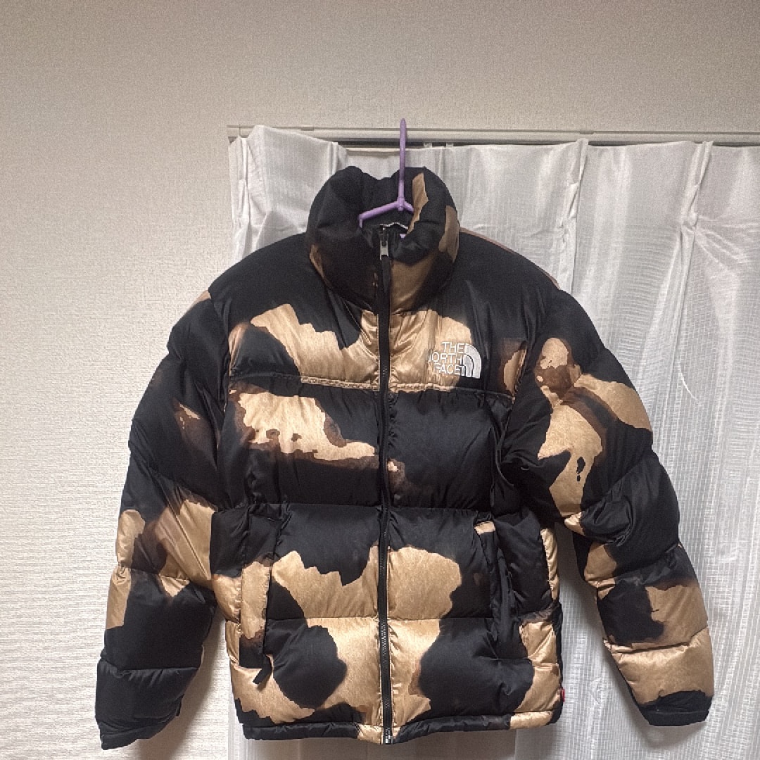 Supreme x The North Face Bleached Denim Print Nuptse Jacket "Black"