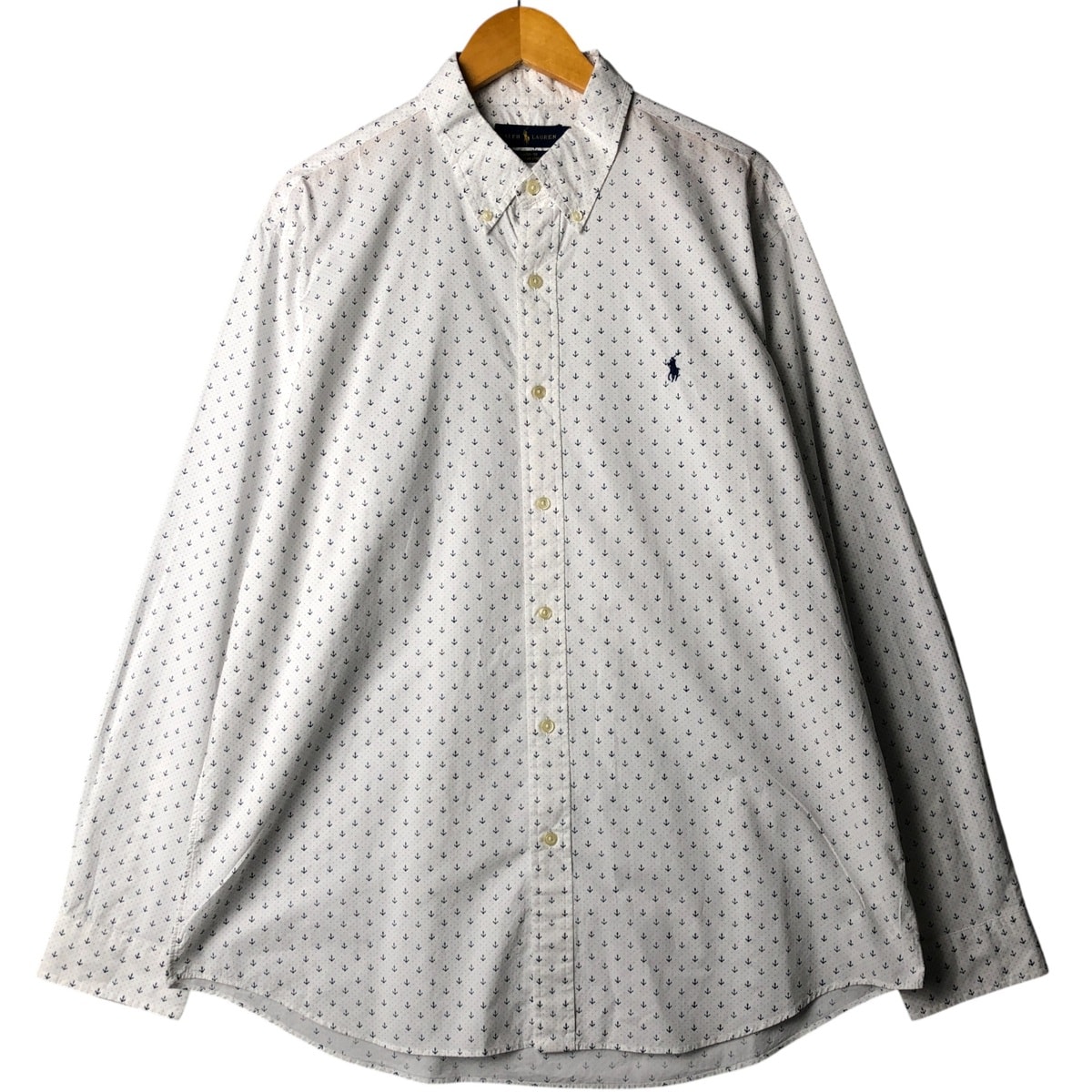 古着 ラルフローレン Ralph Lauren CLASSIC FIT 総柄 長袖 ボタンダウンシャツ メンズXL相当/eaa567477