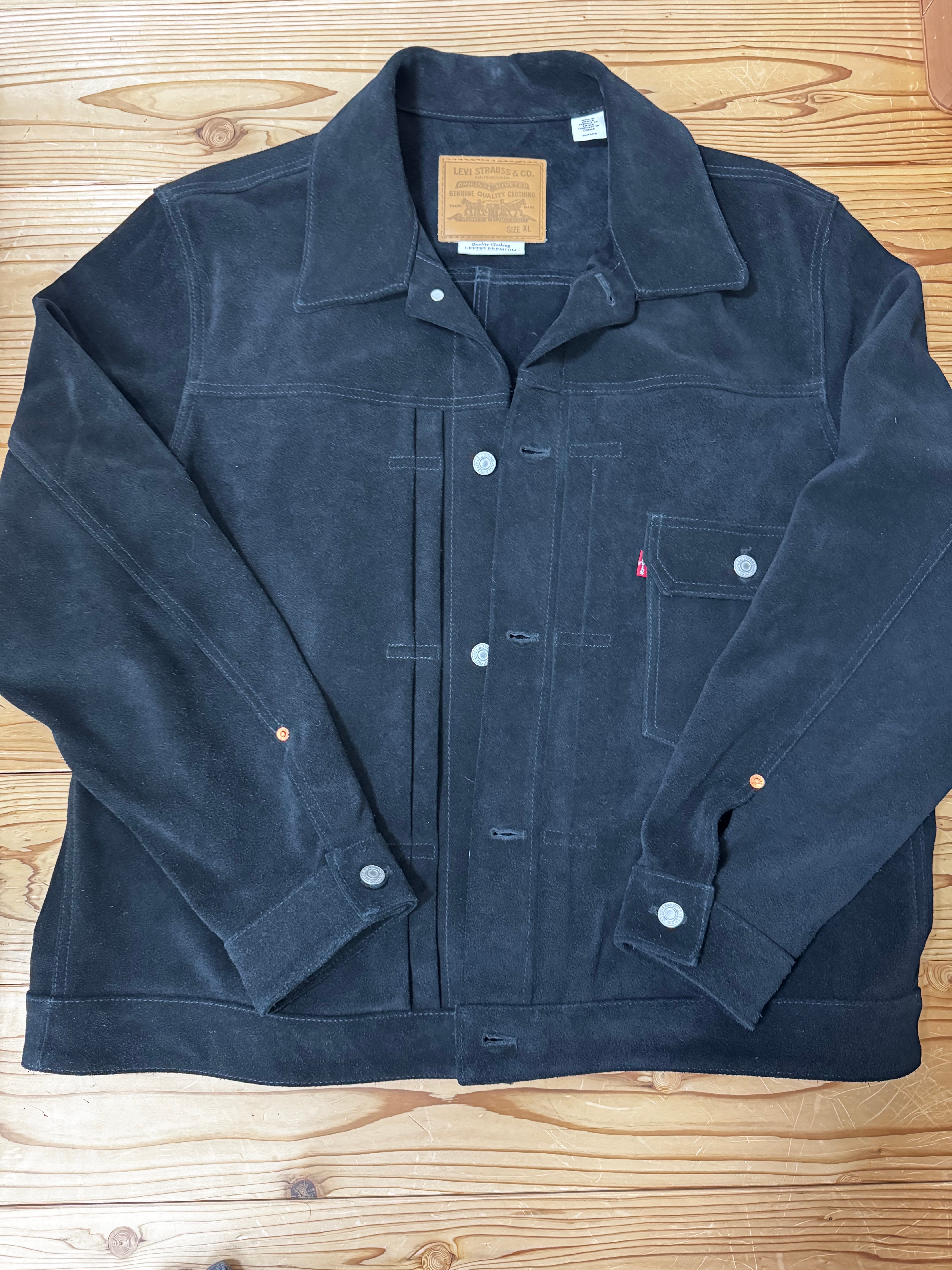 LEVI'S x JOURNAL STANDARD Type I Suede Trucker Jacket "Black"