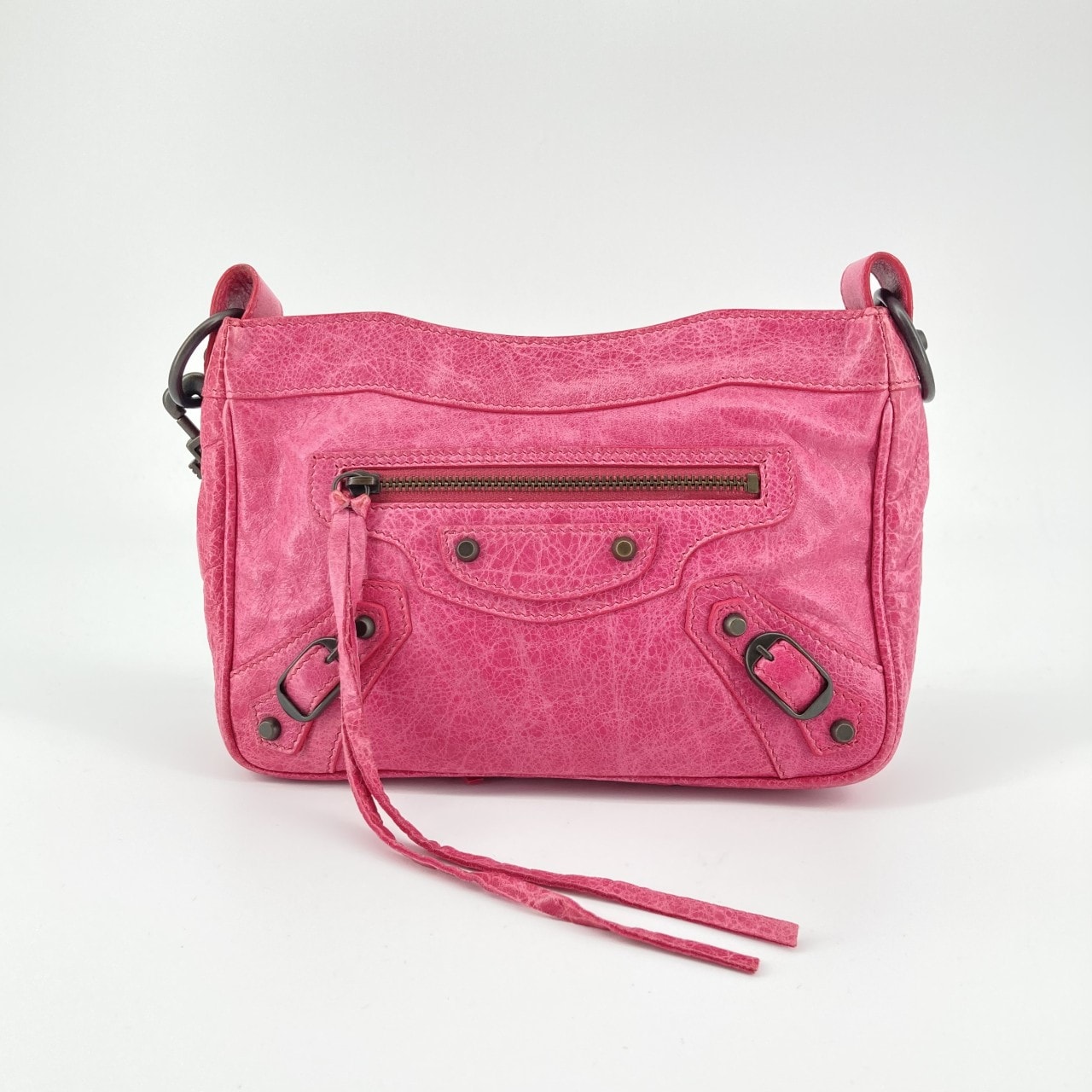 BALENCIAGA(バレンシアガ) ザ・ショルダー レザー ミラー付 ジッパーポケット 138226 ショルダーバッグ ピンク