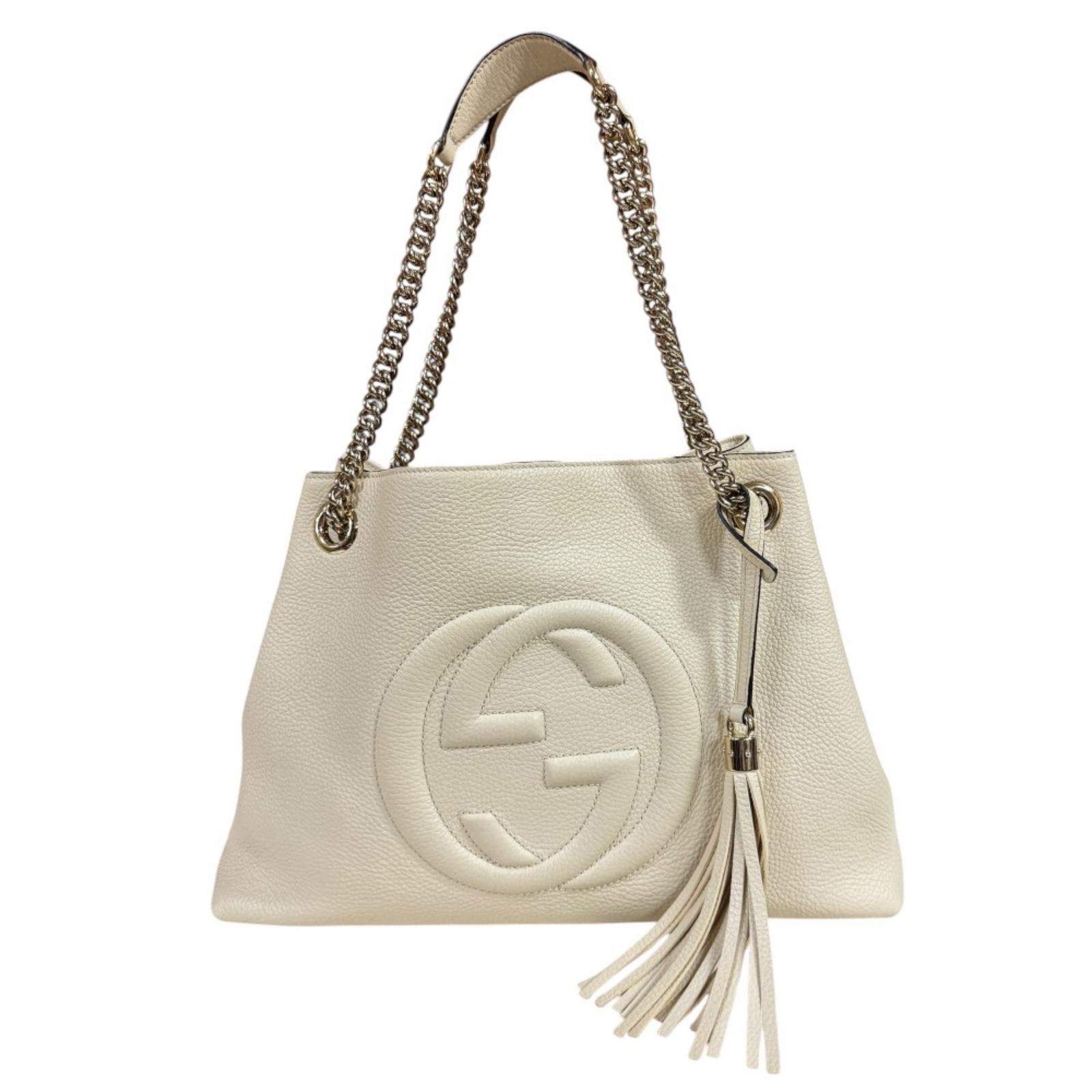 グッチ ソーホー ショルダーバッグ レザー 536196 ホワイト レディース GUCCI  中古