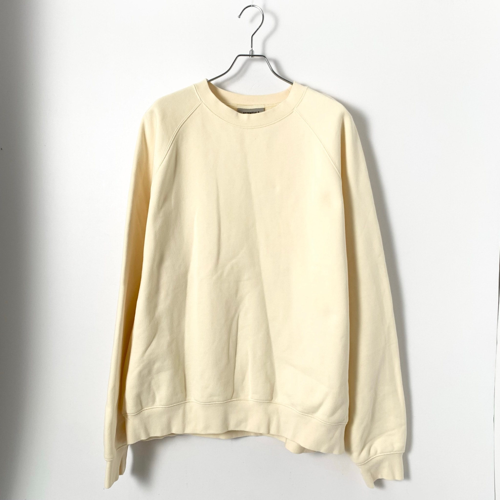 FEAR OF GOD Essentials Back Logo Crew Sweat Shirts "Cream"