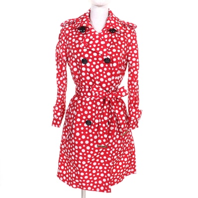 極美品 ルイヴィトン×草間彌生 トレンチコート レッド レディース 34