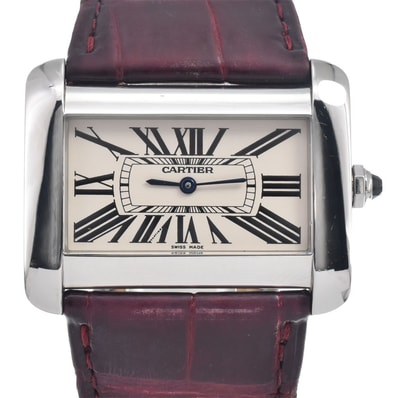 ベルト訳あり カルティエ CARTIER W6300655 タンク ディヴァン シルバー クォーツ メンズ 腕時計 E#147040