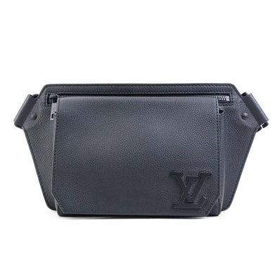 ルイ ヴィトン LOUIS VUITTON ボディバッグ LV アエログラム テイクオフ スリング レザー ブラック メンズ M57081【中古】 e60574a