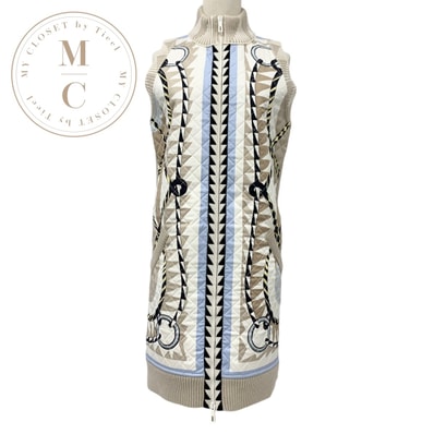 エルメス HERMES アウター ベージュ マルチカラー 未使用 ツイルレーヌ ベスト キルティング