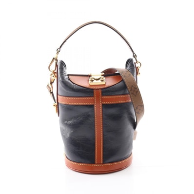ルイ・ヴィトン LOUIS VUITTON ダッフルバッグ ハンドバッグ バッグ レザー モノグラム・リバース レディース ネイビー系 / ブラウン系 M53842 【中古】